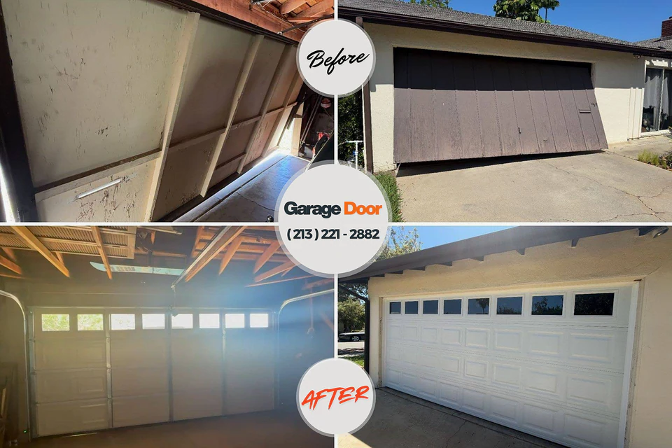 Before and after: garage door repair Crooksville, OH